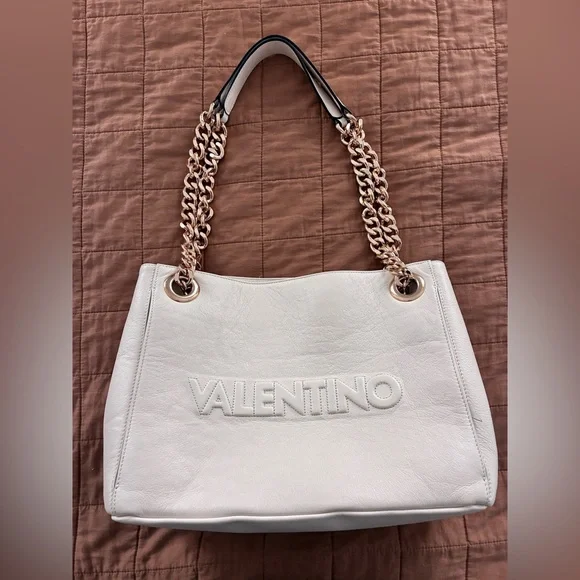 Valentino Cream Chain Shoulder Bag - Picture 2 of 11